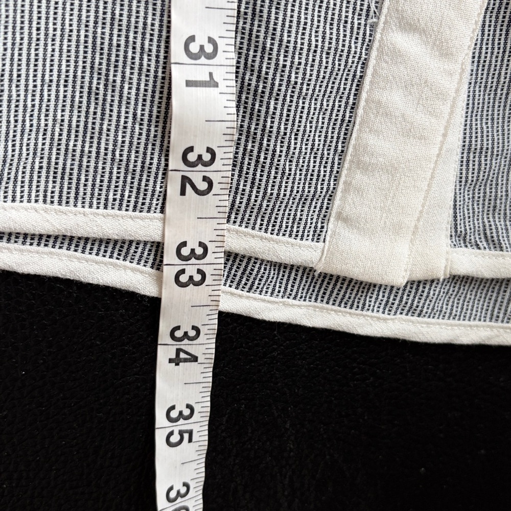 Club L BEATRIZ Grey Linen Pinstripe Mini Shirt Dress Long Sleeves Belted Sz 2 - Picture 15 of 15